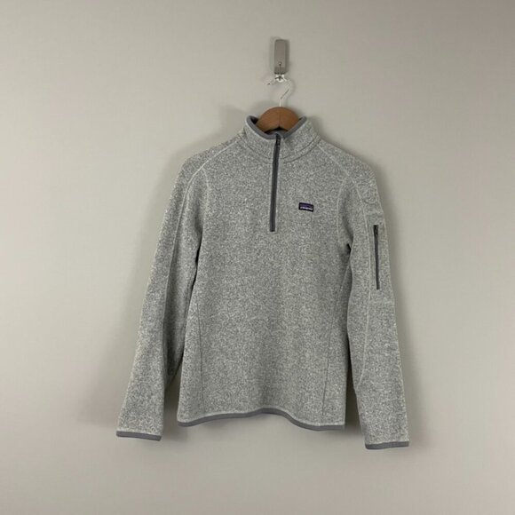 Patagonia Light Gray Better Sweater 1/4 Zip Pullover Jacket Size Small - Picture 1 of 5